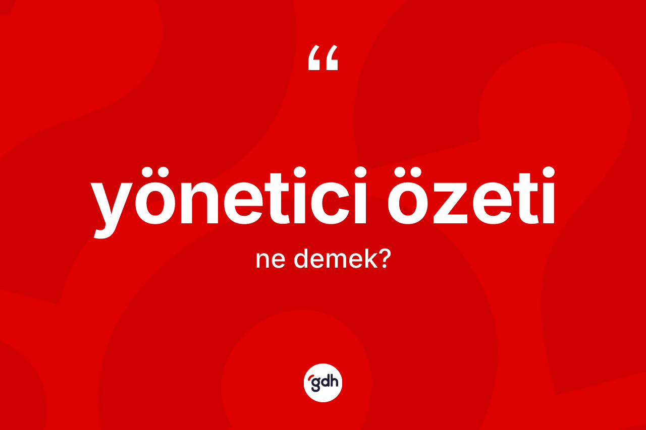 Yönetici özeti kelimesi nedir? Yönetici özeti kelimesinin özellikleri nelerdir?
