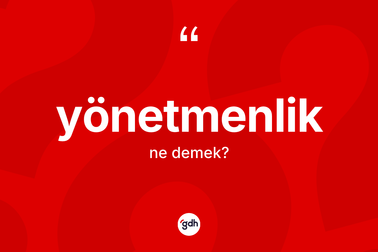 Yönetmenlik ne anlama gelir?
