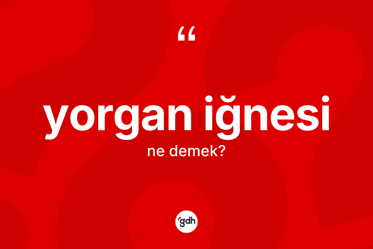 Yorgan iğnesi kelimesinin sözlükteki tanımı nedir? Yorgan iğnesinin kısaca tanımı nedir?