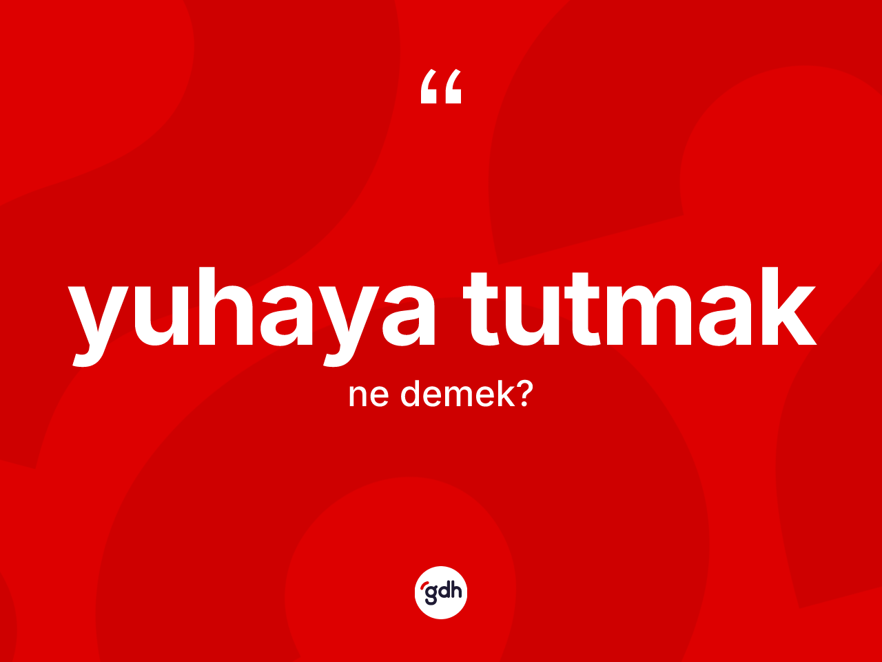 Yuhaya tutmak ifadesinin sözlükteki anlamı nedir? Yuhaya tutmak ifadesinin TDK'ya göre anlamı nedir?