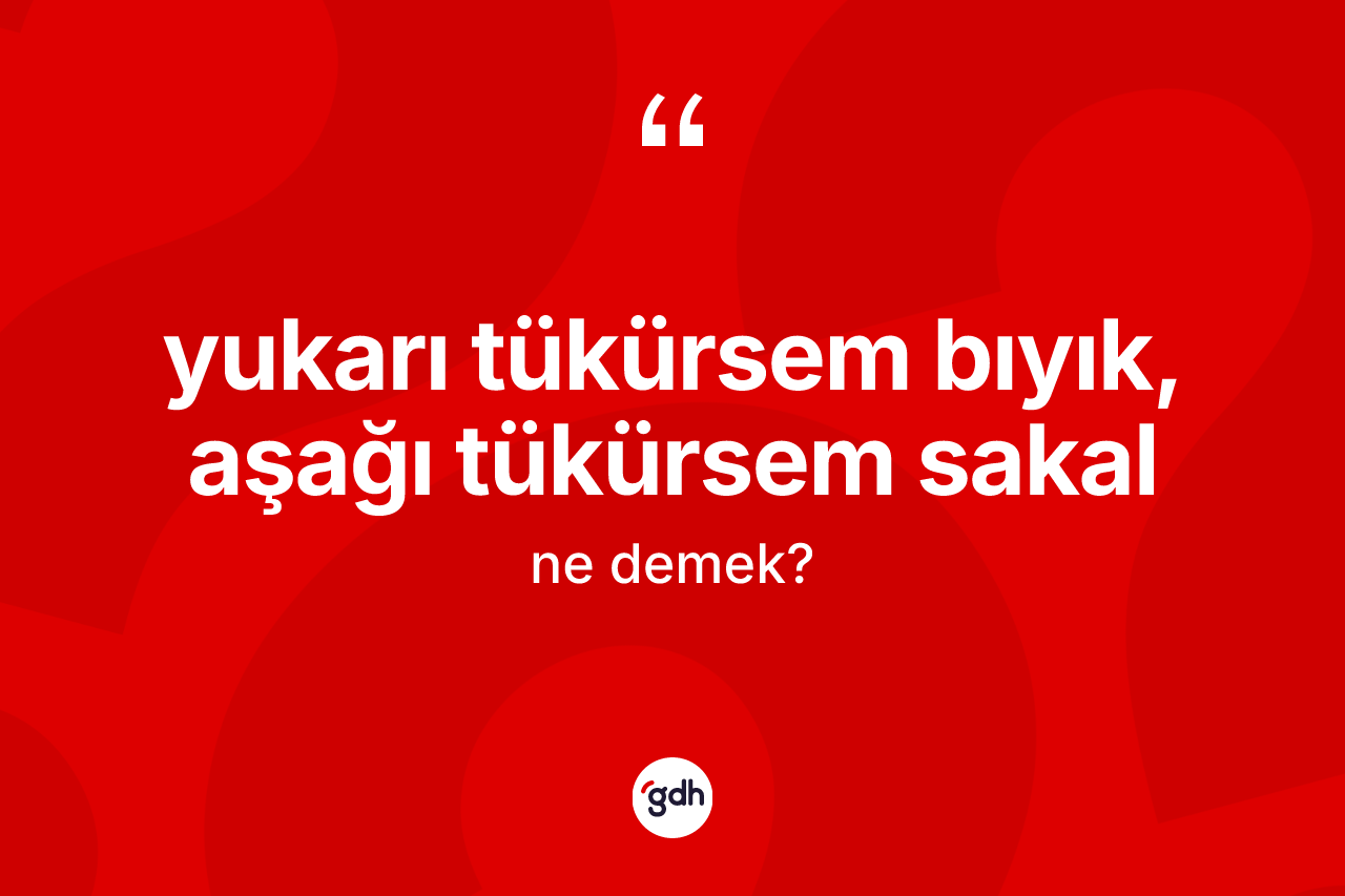 Yukarı tükürsem bıyık, aşağı tükürsem sakal ifadesinin kısaca tanımı nedir?
