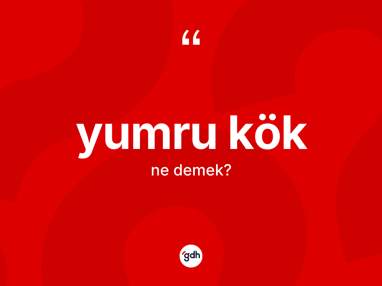 Yumru kök kelimesinin tanımı nedir? Yumru kök kelimesinin TDK anlamı nedir?