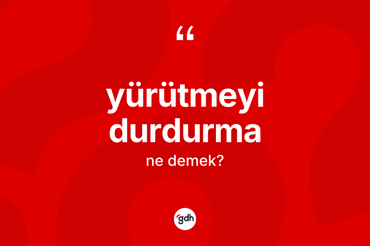 Yürütmeyi durdurma ne demek?