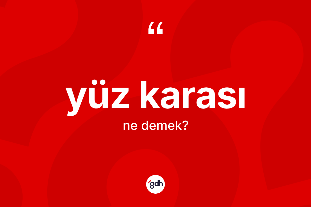 Yüz karası kelimesinin sözlükteki tanımı nedir?