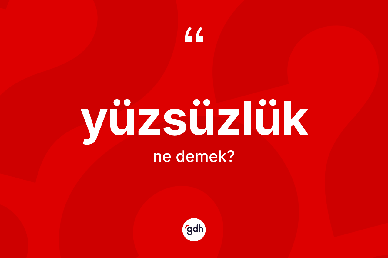 Yüzsüzlük kelimesinin sözlükteki tanımı nedir? Yüzsüzlük kelimesinin özellikleri nelerdir?
