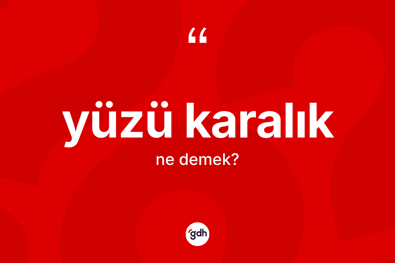 Yüzü karalık kelimesinin anlamı nedir? Yüzü karalığın sözlükteki anlamı nedir?