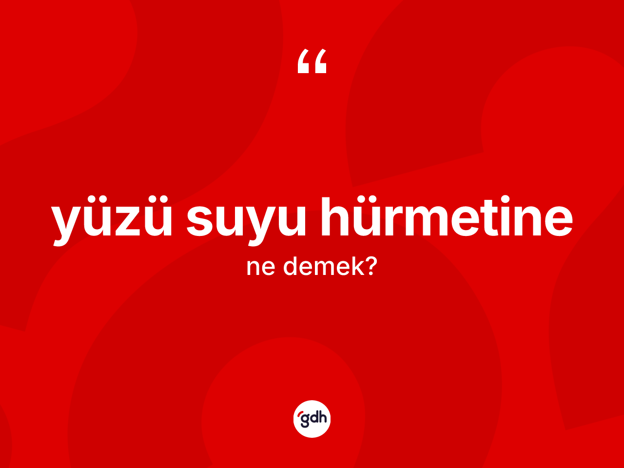 Yüzü suyu hürmetine sözü ne anlama gelir? Yüzü suyu hürmetine sözünün TDK'ya göre anlamı nedir?