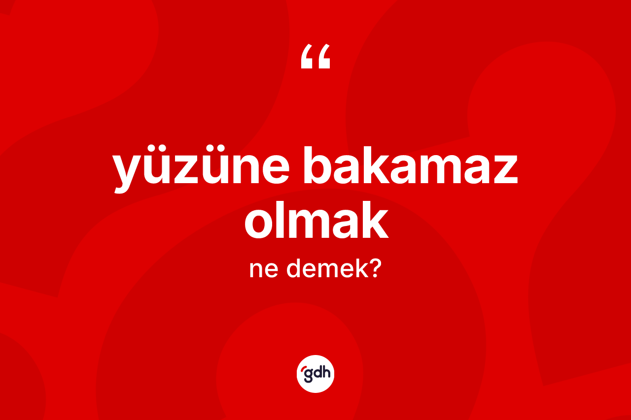 Yüzüne bakamaz olmak ifadesinin kısaca anlamı nedir?