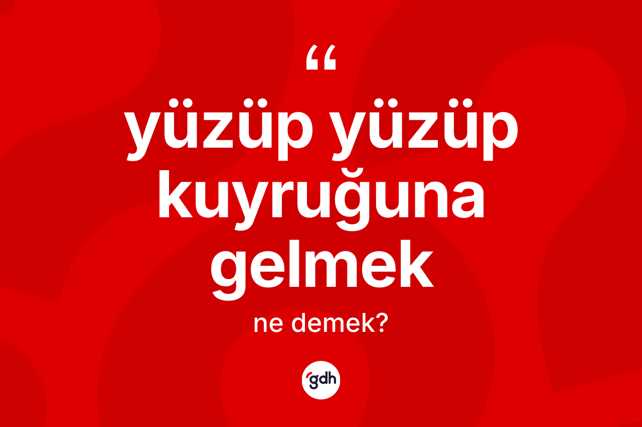 Yüzüp yüzüp kuyruğuna gelmek ne anlama gelir? Yüzüp yüzüp kuyruğuna gelmek sözünün TDK anlamı nedir?