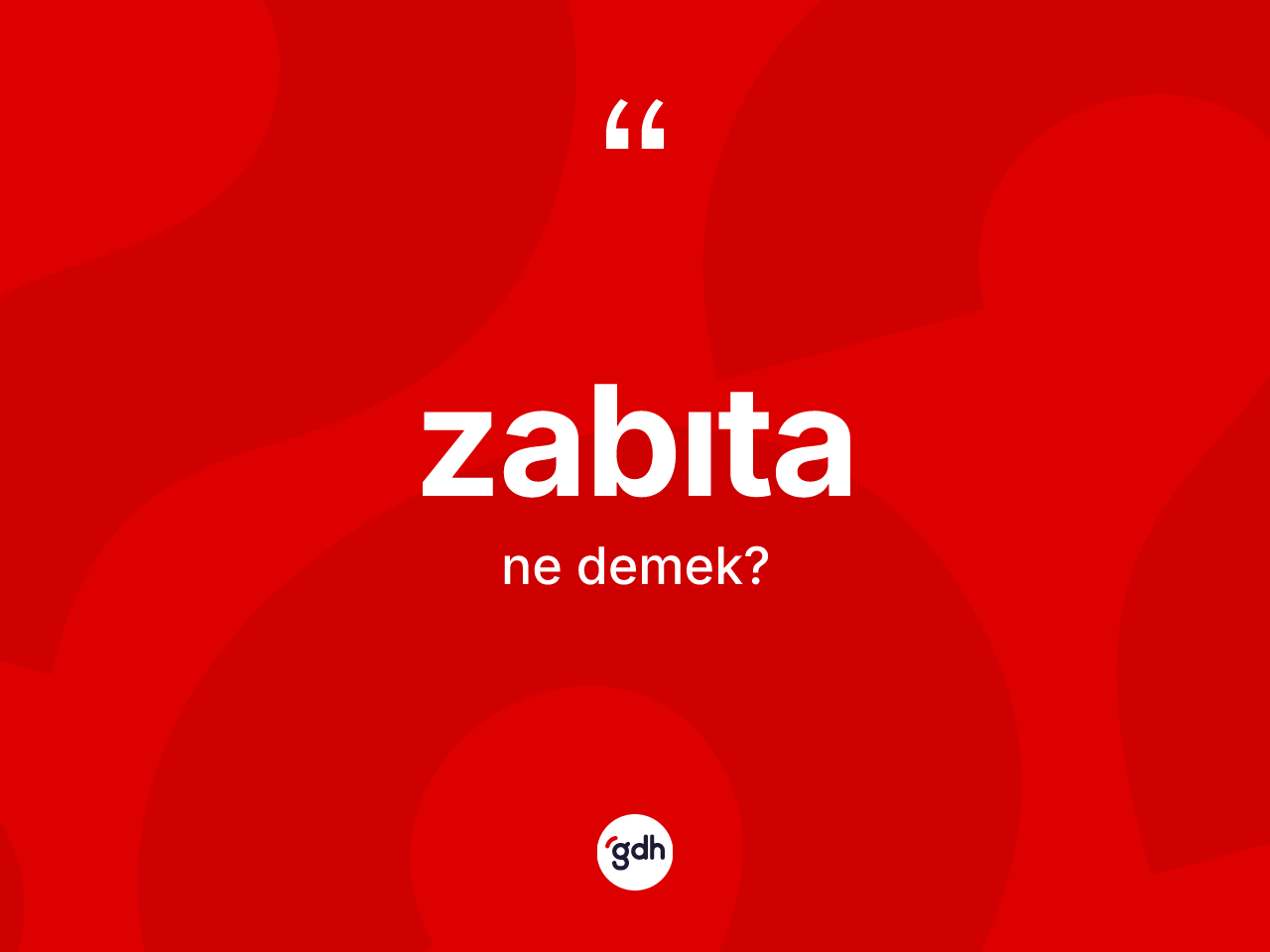 Zabıta kelimesi ne demek? Zabıtanın TDK'ya göre anlamı nedir?