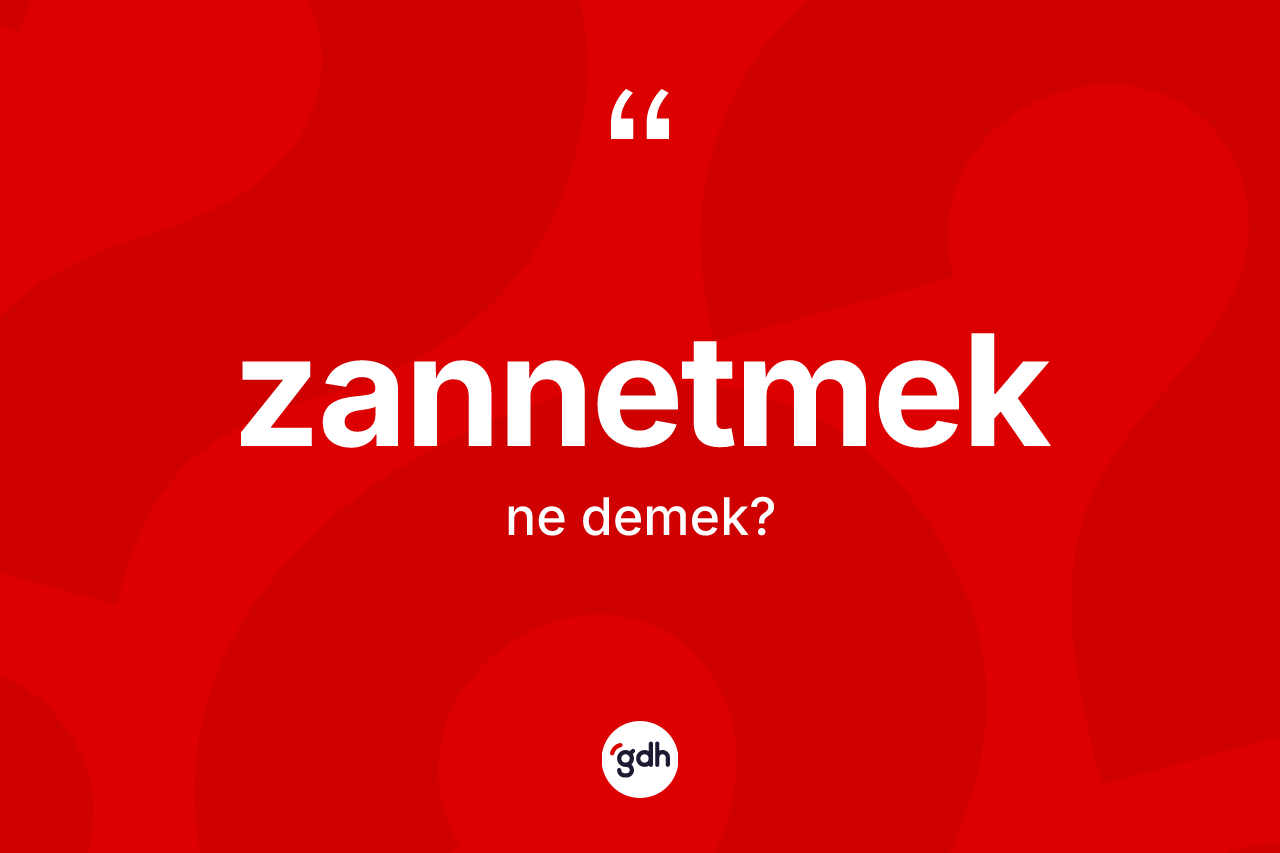 Zannetmek kelimesi ne anlama gelir? Zannetmedin TDK'ya göre anlamı nedir?