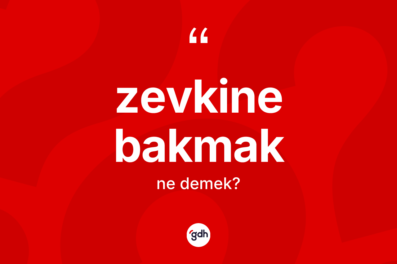 Zevkine bakmak deyimi ne anlama gelir?