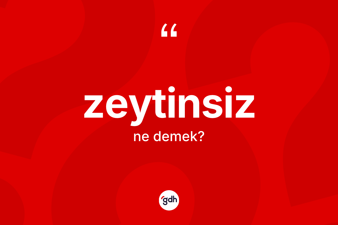 Zeytinsiz kelimesinin tanımı nedir? Zeytinsizin sözlükteki anlamı nedir?