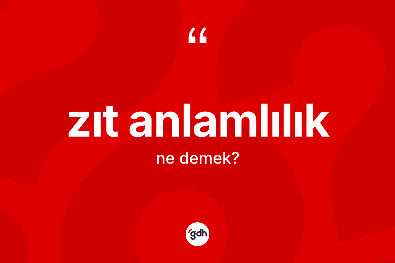 Zıt anlamlılık kelimesi ne demek?