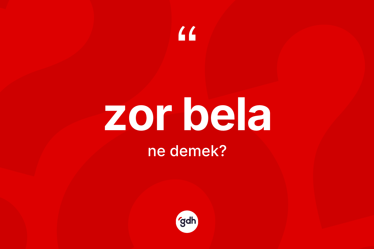 Zor bela kelimesinin sözlükteki tanımı nedir? Zor belanın kısaca tanımı nedir?