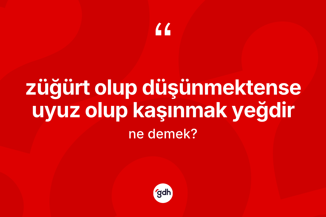 Züğürt olup düşünmektense uyuz olup kaşınmak yeğdir ne demek? Züğürt olup düşünmektense uyuz olup kaşınmak yeğdir ifadesi hangi durumlarda kullanılır?