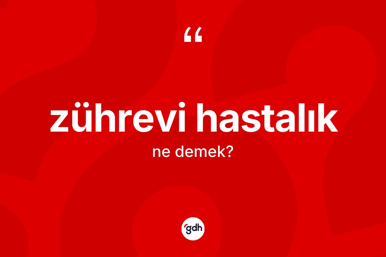 Zührevi hastalık kelimesinin anlamı nedir? Zührevi hastalık kelimesinin TDK anlamı nedir?