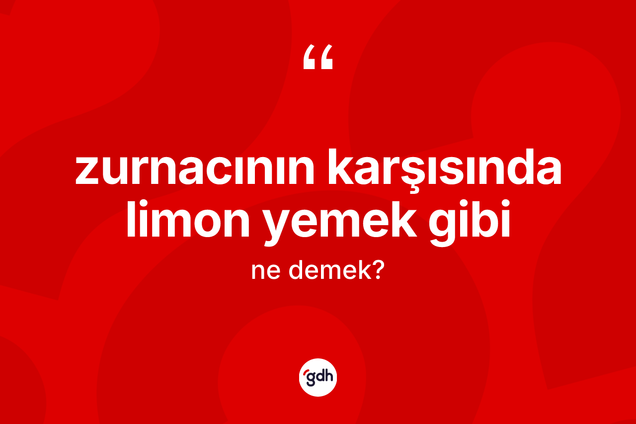 Zurnacının karşısında limon yemek gibi sözü nedir? Zurnacının karşısında limon yemek gibi ifadesi hangi durumlarda kullanılır