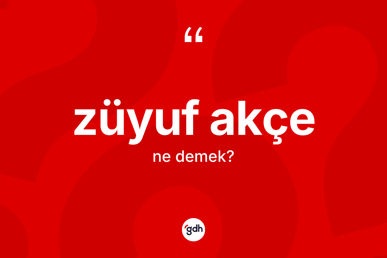 Züyuf akçe kelimesinin tanımı nedir? Züyuf akçe kelimesinin TDK'ya göre açıklaması nedir?